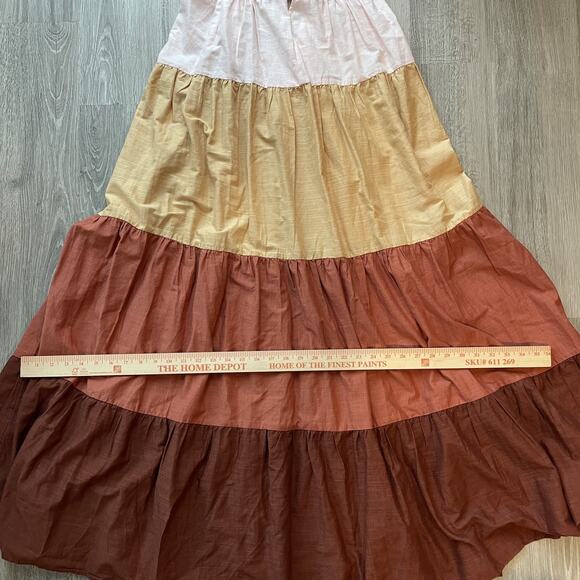 Anthropologie Women's Tiered Maxi Dress Boho Colorblock Halter Cottagecore M - Picture 10 of 10